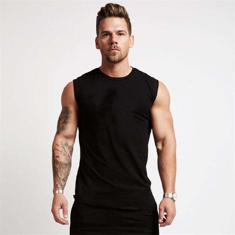 Gym Sleeveless Shirt Cotton Tank Top for Men Sportswear Vest - Minihomy