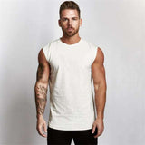 Gym Sleeveless Shirt Cotton Tank Top for Men Sportswear Vest - Minihomy