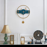 Creative Brass Wall Clock For Bedroom Guest Room Without Perforation Mute Wall Clock Decoration - Minihomy