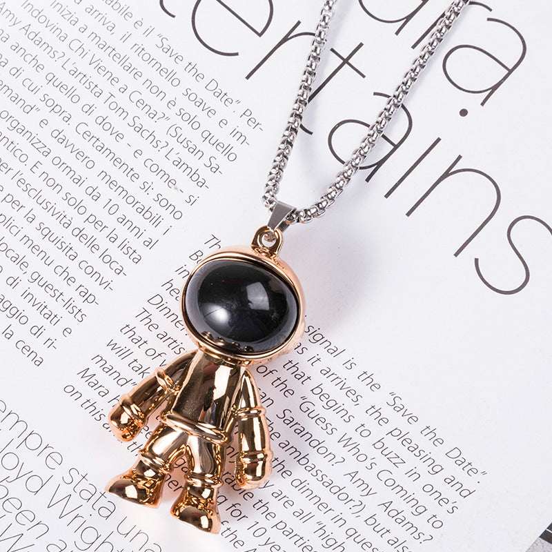 Hip Hop Fashion Cross Spaceman Necklace Keychain - Minihomy