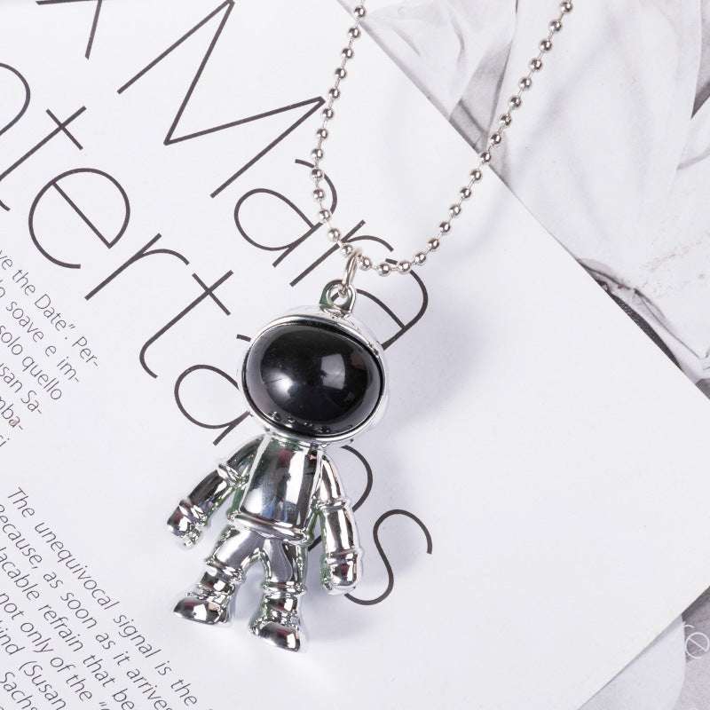 Hip Hop Fashion Cross Spaceman Necklace Keychain - Minihomy