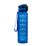 1L Tritan Water Bottle with Time Marker & Bounce Cover - Leakproof Bottle for Sports, Fitness, Cycling - Minihomy