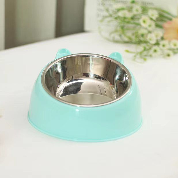 Double Bowl Stainless Steel Dog Bowl - Non-Tip, Cartoon Design, Water & Food Feeder for Cats & Dogs - Minihomy