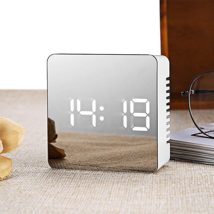 Multifunctional Mirror Digital Clock LED Mirror Clock Makeup Mirror Alarm Clock Electronic Alarm Clock - Minihomy