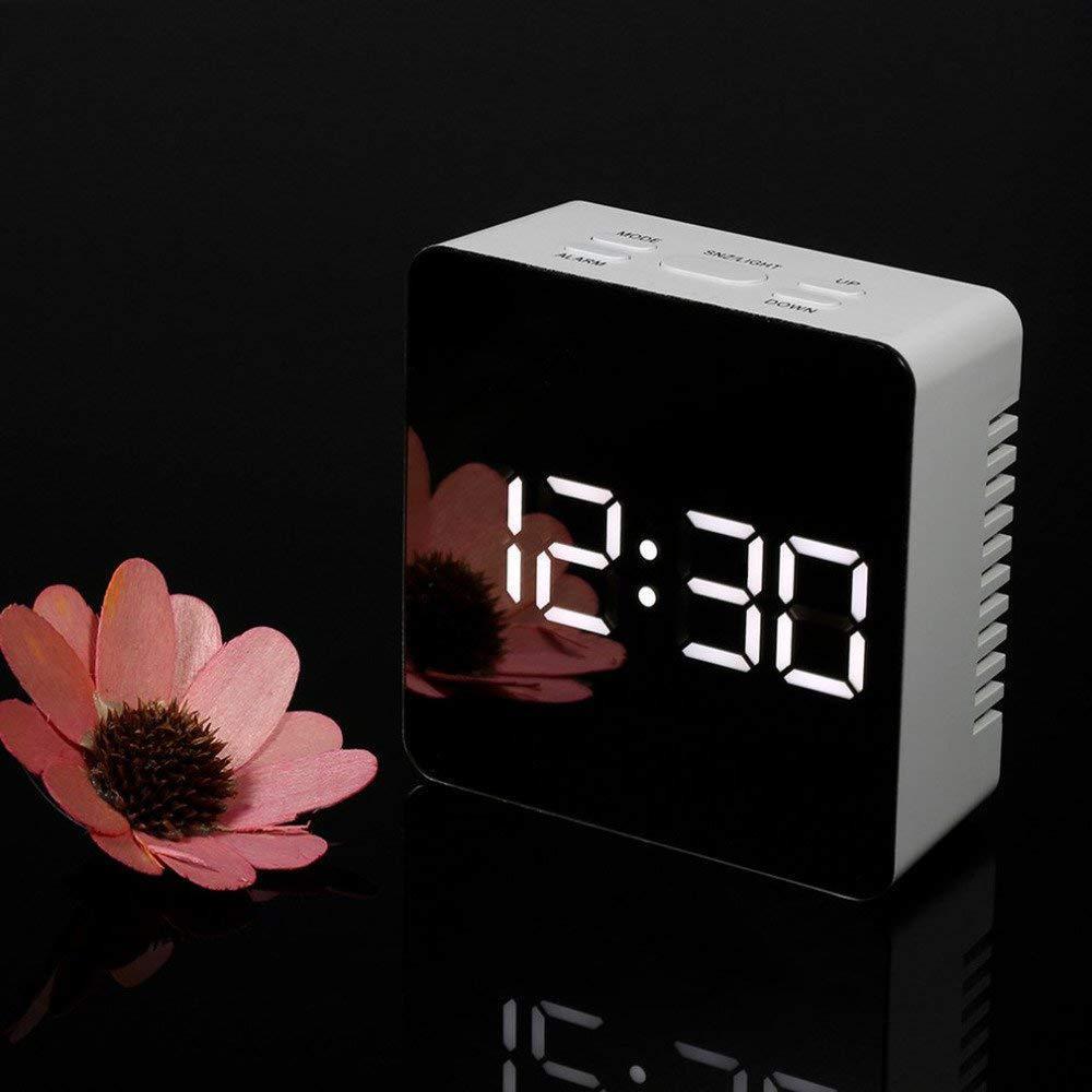 Multifunctional Mirror Digital Clock LED Mirror Clock Makeup Mirror Alarm Clock Electronic Alarm Clock - Minihomy