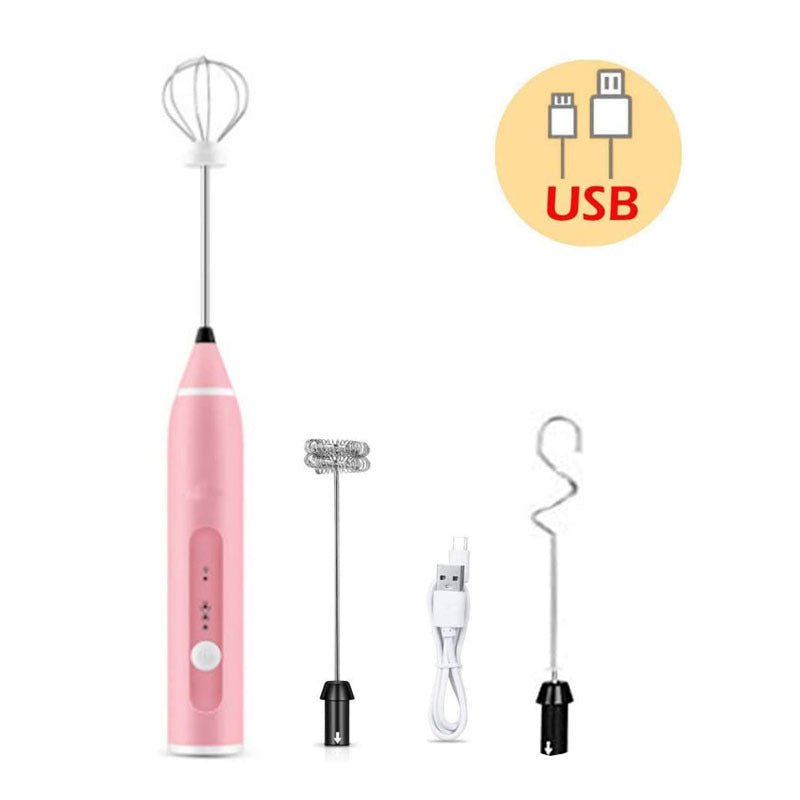 Rechargeable Electric Milk Frother Automatic Kitchen Juice Food Mixer Cream Egg Beater Blender