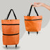 2 in 1 Foldable Shopping Cart with Wheels Premium Oxford Fabric Multifunction Shopping Bag - Minihomy