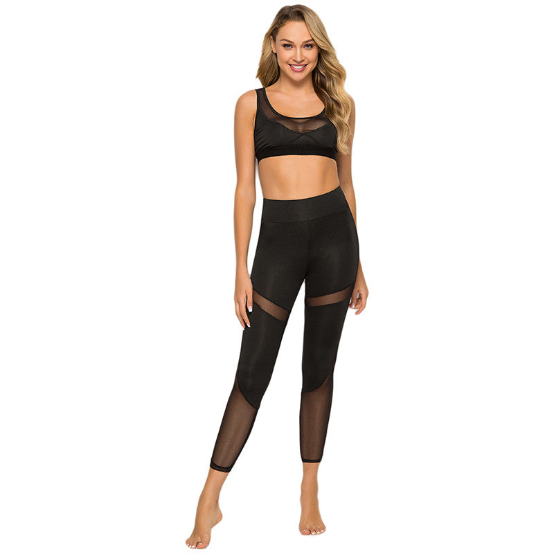 Black Mesh Leggings Women Pant High Waist Legging Fitness - Minihomy