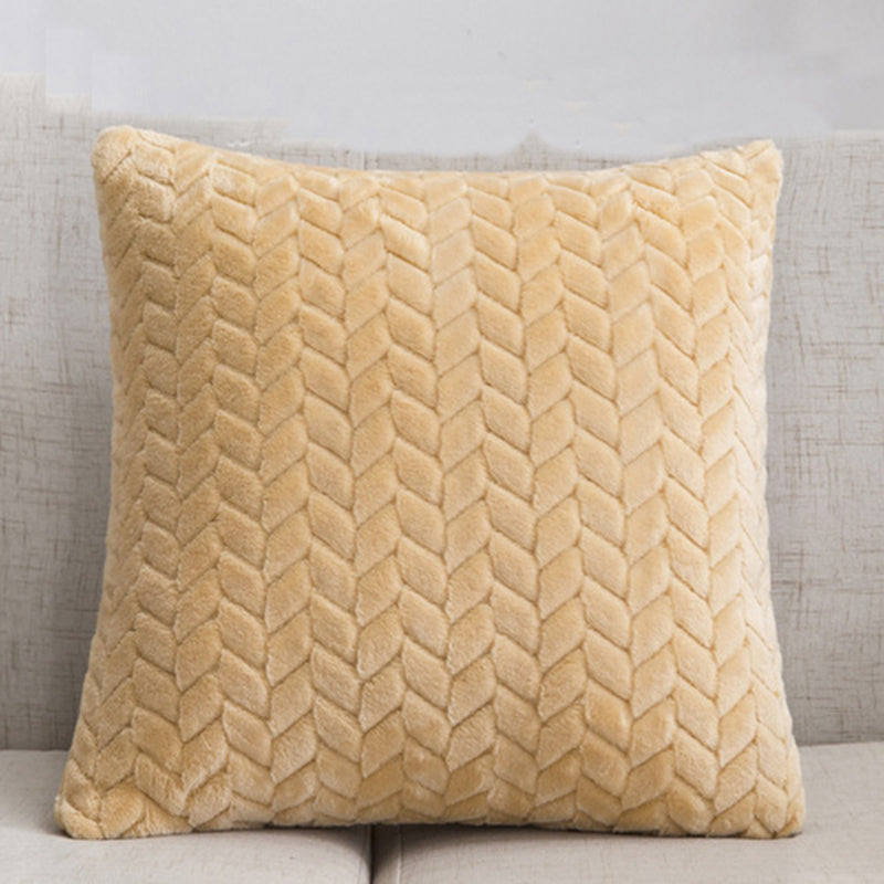 Flannel Solid Color Throw Pillow Sofa Cover Cushion Cover Nordic Style Simple Style - Minihomy