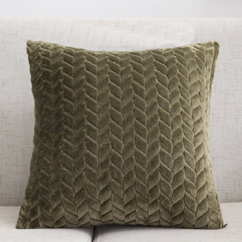 Flannel Solid Color Throw Pillow Sofa Cover Cushion Cover Nordic Style Simple Style - Minihomy