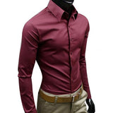 Business Shirt Candy Color Men's Casual Long-Sleeved Shirt - Minihomy