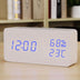 Baby Room Humidity Alarm Clock Wooden Clock Led Luminous Silent Alarm Clock Multifunctional Electronic Clock - Minihomy