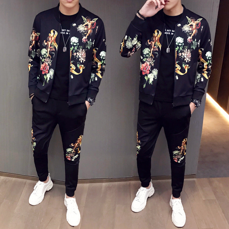 Jacket Pants Men Tracksuit Moda Hombre Printing Men's Set - Minihomy