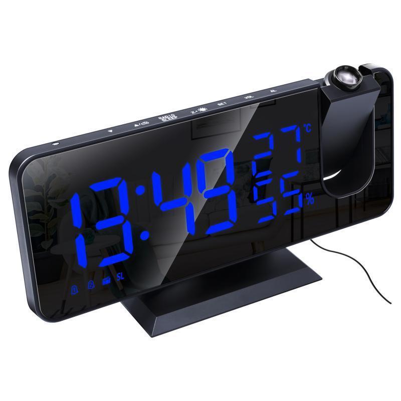 Fm Radio, Led Digital Smart Alarm Clock, Electronic Watch, Table Clock, Usb Alarm Clock With Projection Time, Snooze - Minihomy