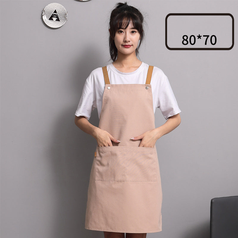 Advertising Apron Custom Female Custom-Made Canvas Custom-Made Japanese Simple Kitchen - Minihomy