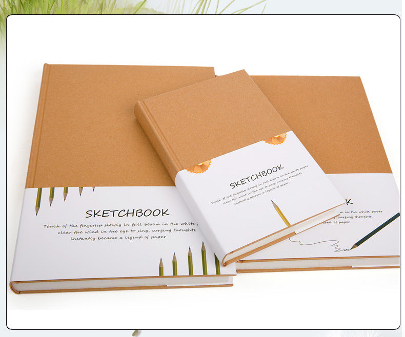 Hard Shell Blank Hardcover Sketchbook - Simple Notebook for Drawing & Writing - Minihomy