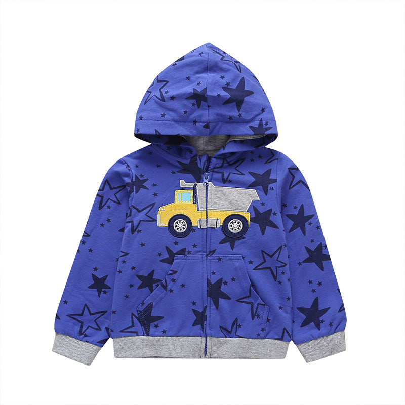 Little Baby Infant Dinosaur Cartoon Hooded Kids Cute Boys Outwear Sweatshirt - Minihomy