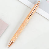 Ins Metal Pen Pu Bag Diamond Pen Sequin Press Pen Customized Multi-Color Press Ballpoint Pen - Minihomy