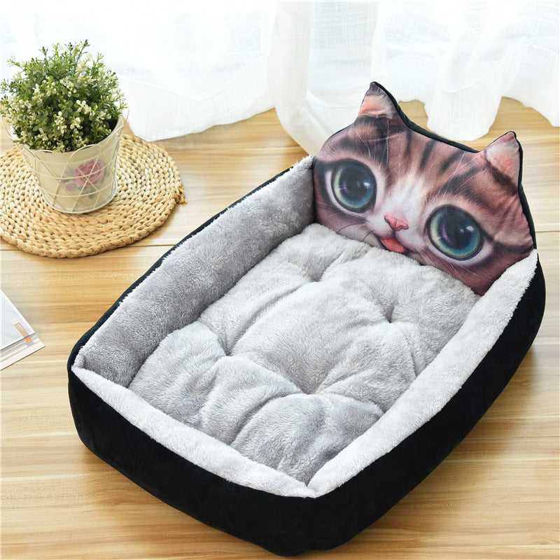 Large Pet Cat Dog Bed 7Colors Warm Cozy Dog House Soft Fleece Nest Dog Baskets - Minihomy