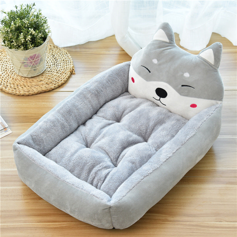 Large Pet Cat Dog Bed 7Colors Warm Cozy Dog House Soft Fleece Nest Dog Baskets - Minihomy