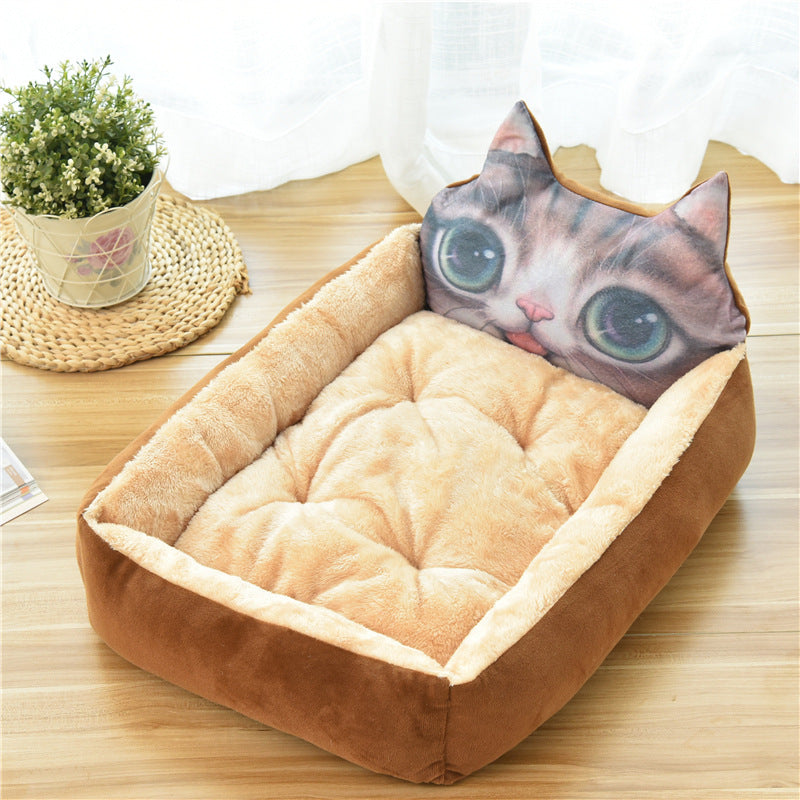 Large Pet Cat Dog Bed 7Colors Warm Cozy Dog House Soft Fleece Nest Dog Baskets - Minihomy