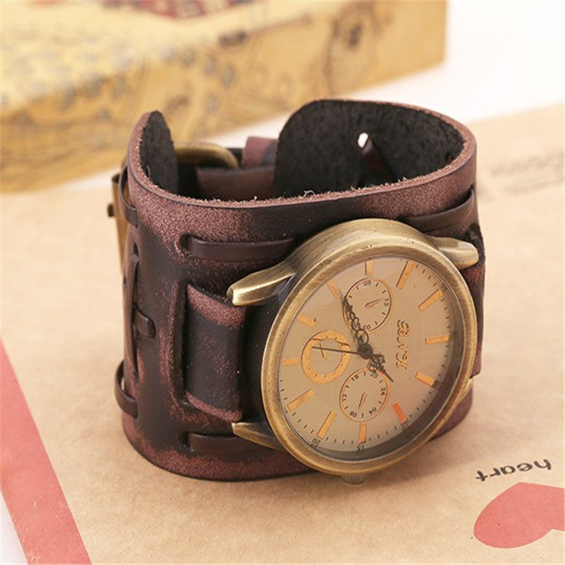 Accessories Foreign Trade Watches Retro Cowhide Watches Punk Watches Men'S Wrist Watches - Minihomy