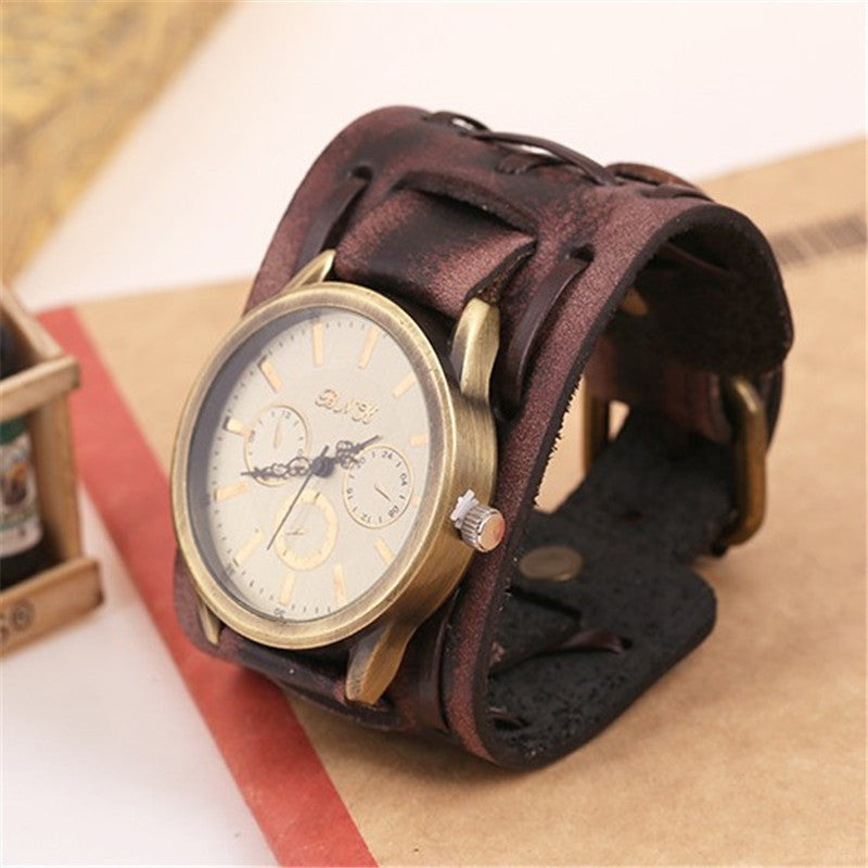 Accessories Foreign Trade Watches Retro Cowhide Watches Punk Watches Men'S Wrist Watches - Minihomy