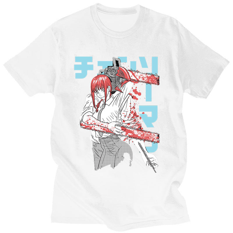 Chainsaw Man Summer All-Match Men'S Casual Short Sleeve - Minihomy