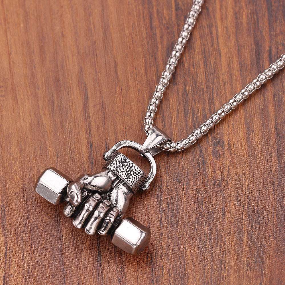 Gym dumbbell necklace - Minihomy