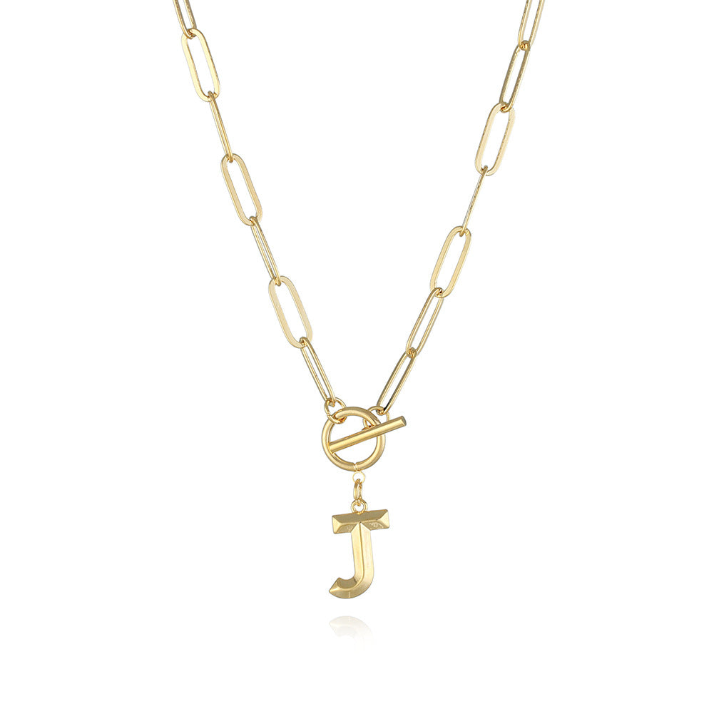 Letter Necklace Real Gold Plated Trend Hip Hop Necklace - Minihomy