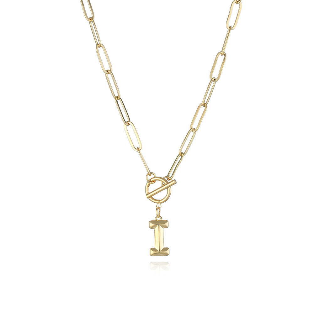 Letter Necklace Real Gold Plated Trend Hip Hop Necklace - Minihomy