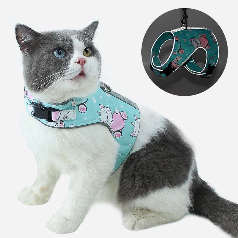 Cat Leashing Rope Going Out and Walking Cat Rope Cat Chain Set - Minihomy