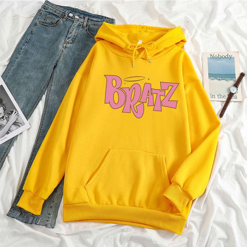 Letter Print Hoodie Unisex Sweatshirt Student Long Sleeve Hoodie - Minihomy