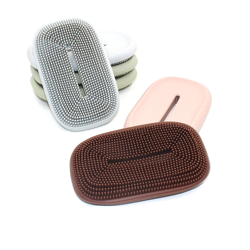 Double-Sided Silicone Soap Holder Box | Multifunctional Bathroom & Kitchen Dish Brush Storage - Minihomy