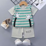 Children's Short-Sleeved Suit - Cotton Baby Summer Clothes - Minihomy