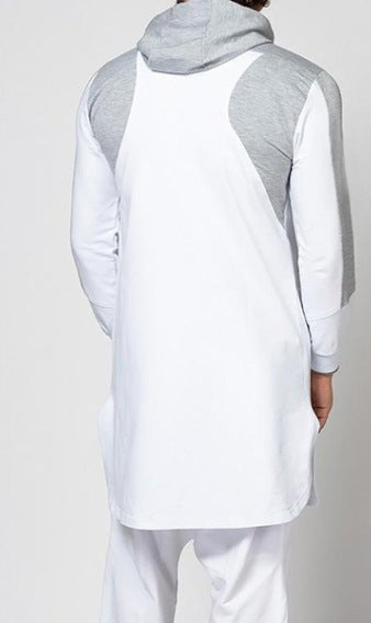 Mens Colorblock Robe Muslim Zip Pocket Sweatshirt - Minihomy