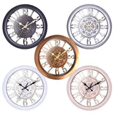 European Retro Wall Clock Home Round Clock 11 Inch Living Room Clock Creative Wall Clock Quartz Clock - Minihomy