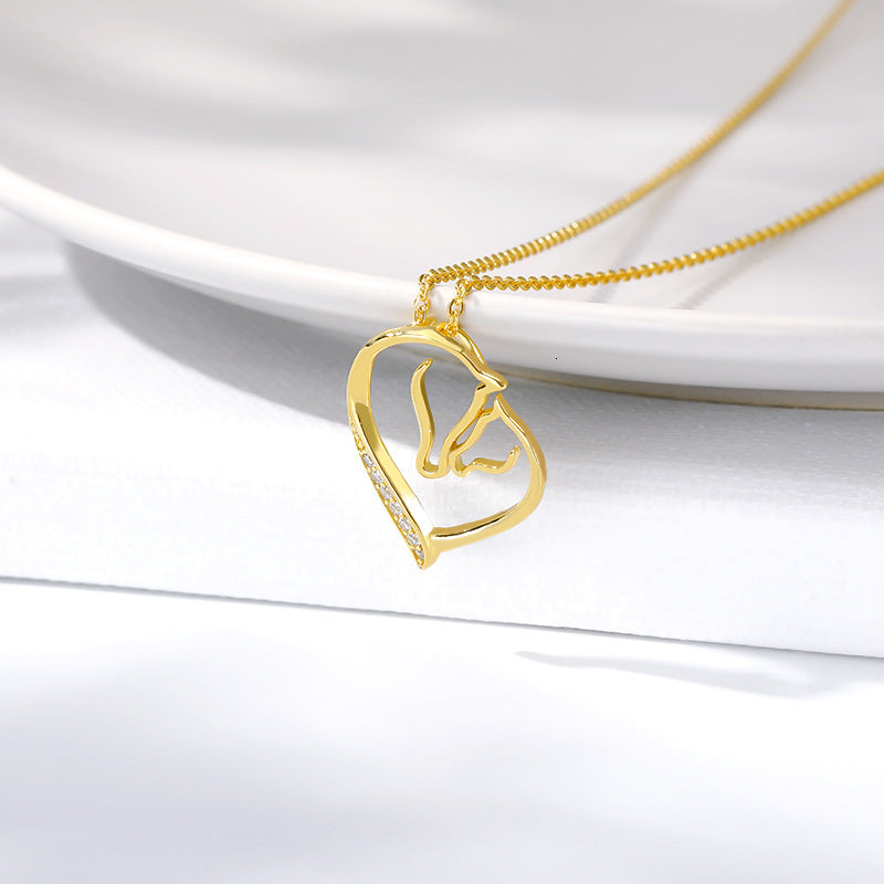 Classic Love Heart Pendant Women's Heart Necklace - Minihomy