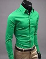 Business Shirt Candy Color Men's Casual Long-Sleeved Shirt - Minihomy