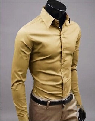 Business Shirt Candy Color Men's Casual Long-Sleeved Shirt - Minihomy