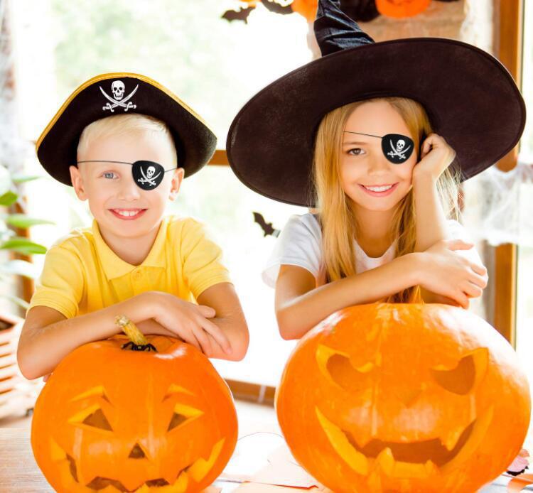 Halloween Pirate Captain Cosplay Costume Accessories Colony Pirate Hat Single Eye - Minihomy