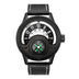 New Sport Watches Men Decorative Compass Unique Design Male Quartz Clock Men's Leather Strap Casual Wrist Watch - Minihomy