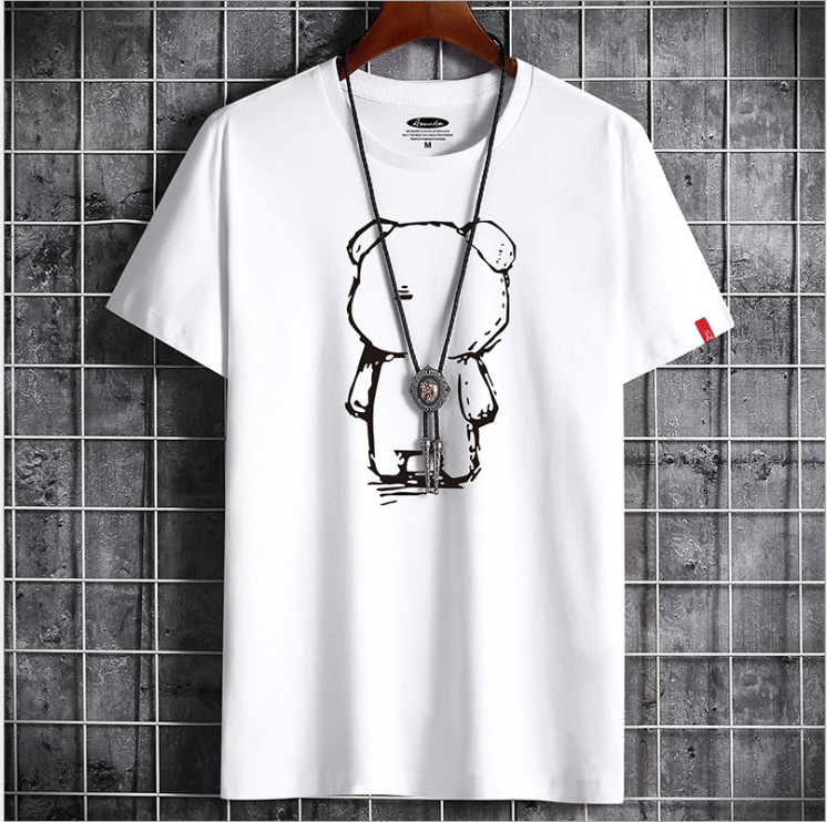 Mens Casual Bear Anime T Shirt - Minihomy