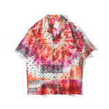 Retro Hawaiian Shirts Men Women Couples Street Short-sleeved Shirt