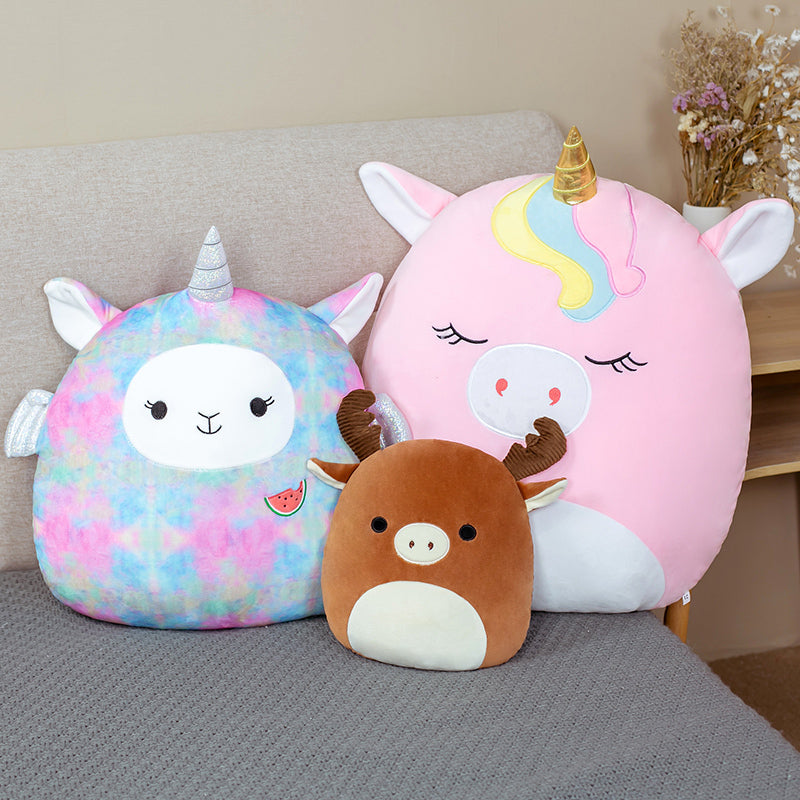 Cute Fat Fat Plush Toy Animal Doll Kawaii  Deer Pig Soft Pillow - Minihomy