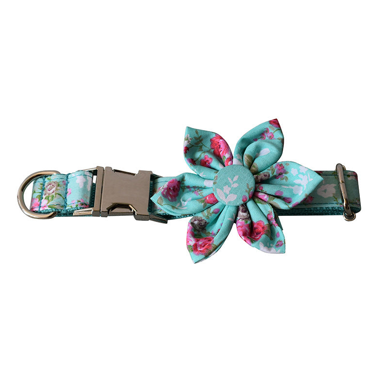 Green Rose Dog Collar Dog Leash Pet Collar - Minihomy