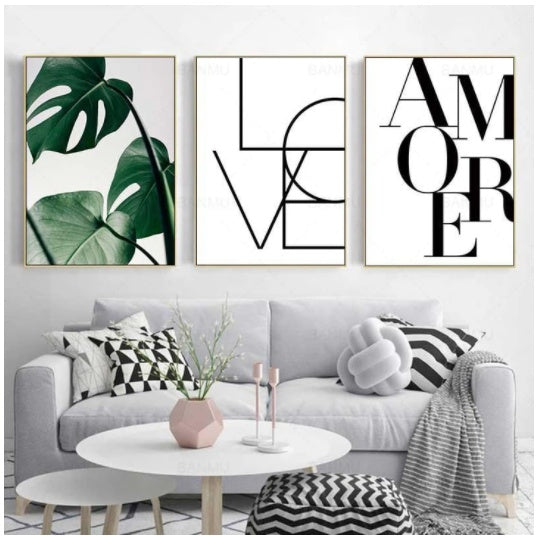 Love Amore Canvas Wall Art - Minihomy