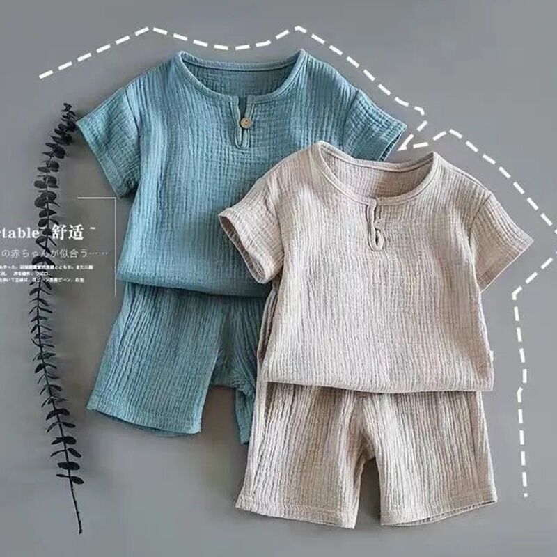 Boy And Girl Baby Short-sleeved Summer Suit - Minihomy