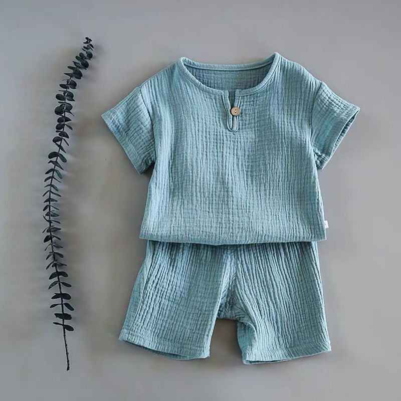 Boy And Girl Baby Short-sleeved Summer Suit - Minihomy