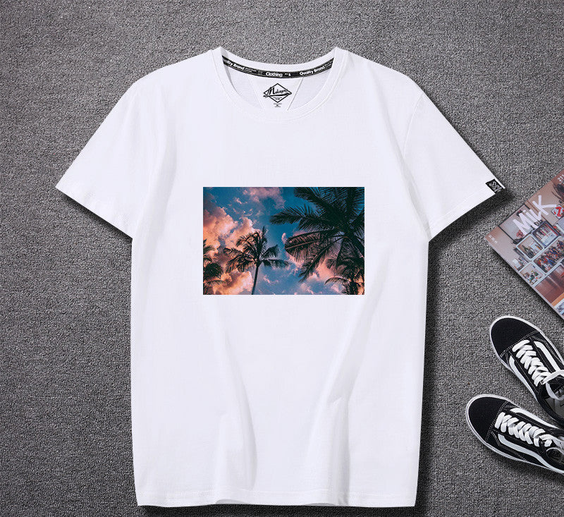 Men's Fashion Short Sleeve Harajuku Cotton Loose T-shirt - Minihomy